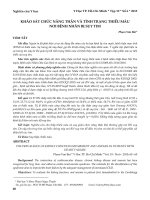 Khảo sát chức năng thận và tình trạng thiếu máu nơi bệnh nhân bị suy tim