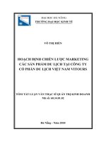 Hoạch định chiến lược marketing các sản phẩm du lịch tại công ty cổ phần du lịch Việt Nam Vitours