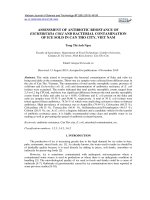 Assessment of antibiotic resistance of escherichia coli and bacterial contamination of ice sold in Can Tho city, Viet Nam