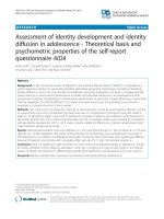 Assessment of identity development and identity diffusion in adolescence - Theoretical basis and psychometric properties of the self-report questionnaire AIDA