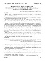 Khảo sát tình trạng kiểm soát đau trên bệnh nhân cao tuổi điều trị nội trú tại khoa lão – Bệnh viện Nhân dân Gia Định