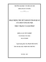 Tóm tắt Khóa luận tốt nghiệp khoa Di sản văn hóa: Hoạt động thu hút khách tham quan của Bảo tàng Hà Nội - thực trạng và giải pháp