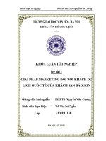 Tóm tắt Khoá luận tốt nghiệp khoa Văn hóa du lịch: Giải pháp Marketing đối với khách du lịch quốc tế của khách sạn Bảo Sơn