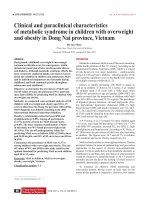 Clinical and paraclinical characteristics of metabolic syndrome in children with overweight and obesity in Dong Nai province, Vietnam