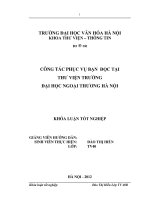 Tóm tắt Khóa luận tốt nghiệp khoa Thư viện - Thông tin: Công tác phục vụ bạn đọc tại Thư viện Trường Đại học Ngoại Thương Hà Nội