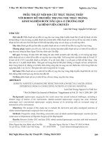 Phẫu thuật nội soi cắt trực tràng thấp với robot hỗ trợ điều trị ung thư trực tràng: Kinh nghiệm bước đầu qua 15 trường hợp tại Bệnh viện Chợ Rẫy