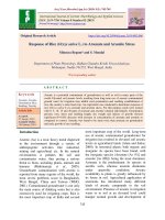 Response of rice (Oryza sativa L.) to Arsenate and Arsenite stress