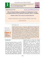 Effect of organic substances and plant growth regulators on seed germination and survival of tamarind (Tamarindus indica L.) seedlings