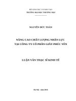 luận văn thạc sĩ nâng cao chất lượng nhân lực tại công ty cổ phần giầy phúc yên 
