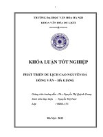 Tóm tắt Khóa luận tốt nghiệp khoa Văn hóa du lịch: Phát triển du lịch cao nguyên đá Đồng Văn - Hà Giang