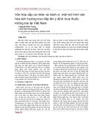 Văn hóa cấp cá nhân và hành vi: Một mô hình văn hóa ảnh hưởng trực tiếp lên ý định mua thuốc không toa tại Việt Nam