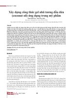 Xây dựng công thức gel nhũ tương dầu dừa (coconut oil) ứng dụng trong mỹ phẩm