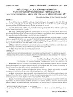 Mối liên quan giữa rối loạn trầm cảm và tử vong nội viện trên bệnh nhân cao tuổi mắc suy tim mạn tại khoa nội tim mạch Bệnh viện Chợ Rẫy