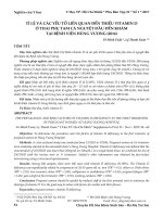 Tỉ lệ và các yếu tố liên quan đến thiếu vitamin D ở thai phụ tam cá nguyệt đầu đến khám tại Bệnh viện Hùng Vương (2016)