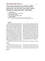 Tính toán phát thải các chất ô nhiễm không khí và mô hình hoá chất lượng không khí cảng Sài Gòn, Việt Nam