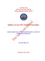 Khóa luận tốt nghiệp: Đánh giá hiệu quả sản xuất kinh doanh của công ty TNHH Thạch Phú Hưng