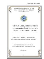 Tóm tắt Khóa luận tốt nghiệp khoa Văn hóa dân tộc thiểu số: Tập quán làm bánh truyền thống của đồng bào Nùng ở xã Yên Phúc, huyện Văn Quan, tỉnh Lạng Sơn