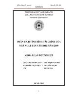 Tóm tắt Khóa luận tốt nghiệp khoa Xuất bản - Phát hành: Phân tích tình hình tài chính của Nhà xuất bản Văn học năm 2009