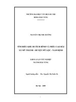 Tóm tắt Khóa luận tốt nghiệp ngành Bảo tàng học: Tìm hiểu khu di tích đình và miếu Cao Đài xã Mỹ Thành - huyện Mỹ Lộc - Nam Định