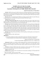 Nghiên cứu giá trị của CKMB sau can thiệp mạch vành qua da tại khoa tim mạch can thiệp - Bệnh viện Chợ Rẫy