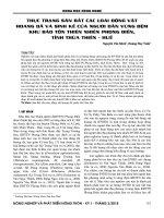 Thực trạng săn bắt các loài động vật hoang dã và sinh kế của người dân vùng đệm khu bảo tồn thiên nhiên Phong Điền, tỉnh Thừa Thiên - Huế