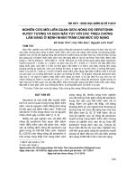 Nghiên cứu mối liên quan giữa nồng độ serotonin huyết tương và dịch não tủy với các triệu chứng lâm sàng ở bệnh nhân trầm cảm mức độ nặng
