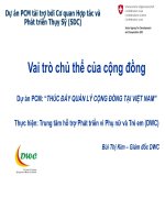 Vai trò chủ thể của cộng đồng dự án: Thúc đẩy quản lý cộng đồng tại Việt Nam