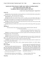 Khảo sát tình trạng thiếu máu trên các bệnh nhân suy thận mạn đang điều trị tại Bệnh viện Đa khoa quận Thủ Đức