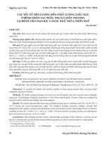 Các yếu tố tiên lượng đến chất lượng giấc ngủ ở bệnh nhân sau phẫu thuật chấn thương tại Bệnh viện Đại học Y Dược Huế, Thừa Thiên Huế