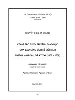 Tóm tắt Khóa luận tốt nghiệp khoa Bảo tàng học: Công tác tuyên truyền - giáo dục của Bảo tàng Lịch sử Việt Nam những năm đầu thế kỷ XXI (2000 – 2009)