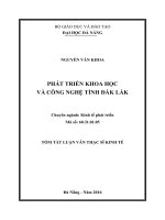 Tóm tắt Luận văn Thạc sĩ Kinh tế: Phát triển Khoa học và Công nghệ tỉnh Đắk Lắk