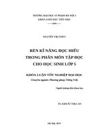 Rèn luyện kĩ năng đọc hiểu trong phân môn tập đọc cho học sinh lớp 5 (2017) 
