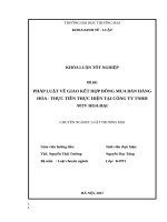 Pháp luật về hợp đồng mua bán hàng hoá   thực tiễn áp dụng tại công ty trách nhiệm hữu hạn một thành viên hoa đại 