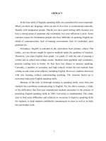A study on the difficulties in learning english speaking skills faced by the first year international students at TMU and possible solutions