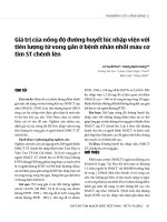 Giá trị của nồng độ đường huyết lúc nhập viện với tiên lượng tử vong gần ở bệnh nhân nhồi máu cơ tim ST chênh lên