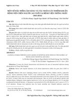 Một số đặc điểm lâm sàng và tác nhân gây nhiễm khuẩn bệnh viện trên người cao tuổi tại Bệnh viện Thống Nhất (2013-2014)