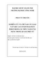 Tóm tắt Luận văn Thạc sĩ Vật liệu và linh kiện nano: Nghiên cứu và chế tạo các loại vật liệu lai cơ kim halogen perovskite cấu trúc nano ứng dụng trong quang điện tử