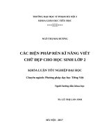 Các biện pháp rèn kĩ năng viết chữ đẹp cho học sinh lớp 2 (2017) 