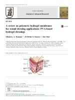 A review on polymeric hydrogel membranes for wound dressing applications: PVA-based hydrogel dressings