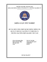 Phân tích, thiết kế hệ thống thông tin quản lý nhân sự tại công ty tnhh xnk và thƣơng mại tổng hợp sakaeru việt nam 