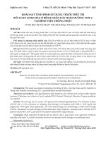 Khảo sát tình hình sử dụng thuốc điều trị rối loạn lipid máu ở bệnh nhân đái tháo đường type 2 tại Bệnh viện Thống Nhất