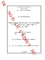 Luận án Thạc sĩ Khoa học kinh tế: Hoàn thiện công tác quản lý tài chính tại trường đại học Nghệ thuật, Đại học Huế