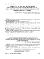 Nghiên cứu kết quả hóa trị liều cao và ghép tế bào gốc tạo máu tự thân hỗ trợ điều trị ung thư buồng trứng giai đoạn muộn hoặc tái phát tại Bệnh viện Trung Ương Huế