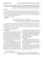 U mạch cơ mỡ thận – báo cáo trường hợp lâm sàng