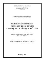 Tóm tắt luận án Tiến sĩ Kỹ thuật: Nghiên cứu mô hình giám sát trực tuyến cho hệ phân tán quy mô lớn