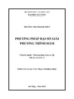 Tóm tắt Luận văn Thạc sĩ Khoa học: Phương pháp đại số giải phương trình hàm
