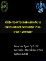 Đề tài: Nghiên cứu giá trị chẩn đoán ung thư vú của siêu âm Mode B và siêu âm đàn hồi mô strain elastography