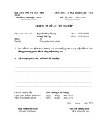 Đồ án tốt nghiệp: Nghiên cứu xác định hàm lượng các axit amin thủy phân trong một số loài nấm lớn ở vùng Bắc Trung Bộ bằng phương pháp sắc ký lỏng hiệu năng cao HPLC