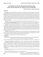 Xác định các yếu tố ảnh hưởng kết quả sớm phẫu thuật triệt để tứ chứng Fallot ở trẻ nhỏ