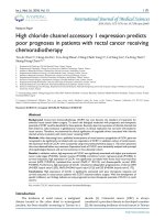 High chloride channel accessory 1 expression predicts poor prognoses in patients with rectal cancer receiving chemoradiotherapy